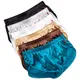Sexy Ice Silk Boxers for Men Shorts Smooth Satin Sleepwear Underwear Briefs Homewear Solid Color