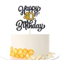 1pc Black Golden Number Happy Birthday Cake Topper 30 40 50 60 70 Happy Birthday Cake Topper