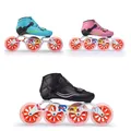 4X90mm Children Kids inline speed skates patines sneaker 3 4 wheels boy girl outdoor sports carbon