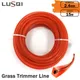 LUSQI Square 15m*2.4mm Sandwich enhancement Grass Trimmer Line Nylon For Grass Brush Cutter Rope