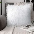 Wholesale White Plush Pillowcase Modern Simple Imitation Wool Solid Color Cushion Cover 45x45cm