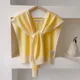 Spring And Autumn Knitted Striped Shawl With High-Grade Summer Office Air-Conditioned Room Neck And