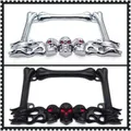 Accessori Cruiser Skull & Flame telaio targa moto (cromato) nero per parti moto Harley Davidson