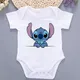 Summer New Baby Clothing Newborn Infant Jumpsuits Stitch Angel Baby Clothes 100% Cotton Kawaii