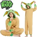 Star Wars Baby Yoda Winter Pajamas Children Adult Cartoon Sleepwear Kigurumi Onesies for Girls Women