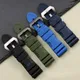 high quality 24 26mm black blue red green rubber watchband for Panerai tang buckle watch strap with