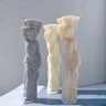 Caryatid statua candela stampo dea romana greca busto stampi in Silicone arte greca donna scultura