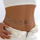 Salircon Minimalism Silver Color Metal Slim Chain Belly Waist Chain Fashion Crystal Glass Summer