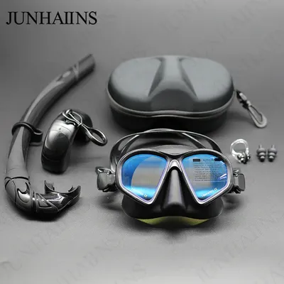 Wet Go-Pro Low Capacity Tempered Glass Free Diving Mask J-Type Diving Mask With Camera Mount Snorkeling Set Buceo 스노클링 프리다이빙