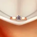 Hot 1 Carat Shiny Crystal Ring For Wedding Titanium Steel Top Quality Gold Color Jewelry Love Gift
