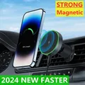 Magnetic Wireless Car Charger LED Light Mobile Phone Holder Mount Magnet Fast Charging Station for