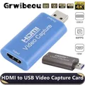 Grwibeou 4K Video Capture Card USB 3.0 USB 2.0 HDMI Grabber Recorder for PS4 Game DVD Camcorder