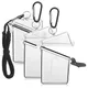 3 Pack Transparent Card Cover Plastic Card Cover With Lanyard Clear Waterproof Card Holder Lanyards
