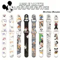 Mickey Stitch Strap For iWatch band 12 3 4 5 6 7 se Silicone smartwatch watchband bracelet apple