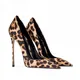 New Latest Design Ladies High Heels Court Shoes Leopard Print Shallow Mouth 12cm Pencil Heel Women