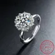 Moissanite Luxury Sun Flower Ring 2 Carat Diamond Lotus Ring Women Fancy Wedding Rings Sterling