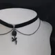 Gothic Black Rose Charm Choker for Women Fashion Witchcraft Jewelry Accessories Elegant Black Rose