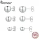 BAMOER White Gold Plated Ball Stud Earrings 925 Sterling Silver High Polished Hypoallergenic Basic