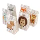 12PCS Jungle Theme Party Birthday Party Decorations Kids Safari Paper Gift Bags Candy Bags Box Baby
