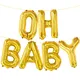 16Inch Gold Oh Baby Balloon Banner Oh Baby Letter Balloons for Gender Reveal Decorations Baby Shower