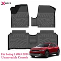 TPE Floor Mats For Hyundai Ioniq 5 2023 2024 Unmoveable Console All Weather Anti-Slip Floor Liners