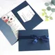 (100 pieces/lot) Tri-fold Pocket Wedding Invitation Cards Overseas Chinese Customized Print Business