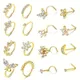 16Pcs 20G Flower Butterfly Nose Rings Hoops Nose Studs Inlaid Shiny Zircon Nose Screw Nose Body