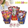 1/3/5/10PCS Paper Flower Bouquet Card 3D Pops-up Bouquet Forever Paper Hand Bouquet Valentine's Day