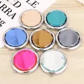 DA64 Luxury Crystal Makeup Mirror Portable Round Folded Compact Mirrors Gold Silver Pocket Mirror