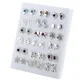 18 Pairs Colorful Rhinestone Hollow Flower Animal Mix Style Plastic Stud Earrings Set For Women