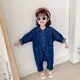 Children Clothing Jumpsuit Autumn New Boys Girls Casual Letter Tooling Denim Baby Kids Clothes