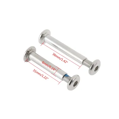 10Pcs Roller Skates Parts Axle Male & Female Screws Diameter 6mm *31mm/36mm for Adult Child Kid Free Skating Inline Skates Wheel