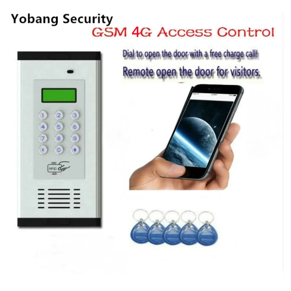 Yobang Security Apartment GSM/4G wireless intercom doorbell. Call the phone to open the dialogue
