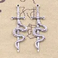 10pcs Charms Snake Sword 54x16mm Antique Silver Color Pendants DIY Crafts Making Findings Handmade