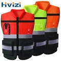 High Visibility Security Vest Pocket Two Tone Hi Vis Workwear Safety Reflective Vest for Men Outdoor