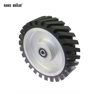 200x50mm Serrated Rubber Contact Wheel 8x2 inch Belt Sander Polishing Wheel Abrasive Belts Set