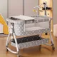 Crib movable multi-function folding height adjustment splicing queen bed baby bassinet Newborn bb