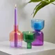 Candle Holder for Pillar Candles Stand Home Decor Colorful Glass Flower Vase Decorative Bottle Jar