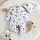 Boys' and Girls' Newborn Bodies 0-18 Months Toddler Cartoon Cute Bear with Hat Costume Baby Long