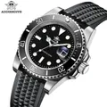 ADDIESDIVE Men's watch Quartz 316L Stainless Steel Ceramic Bezel Luminous Rubber Strap 200m Diving