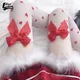 Pure Lovely Red Bow Over Knee White Tigh High Small Heart Stockings Cute Transparent Sexy Suspender