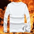 Winter Men's Thermal Underwear Tops Fleece Thickened T-Shirt Slim Fit Bottoms Warm Clothes Male