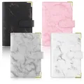 A6 Binder PU Leather Notebook Marble Binder Refillable 6 Rings Binder Cover Loose Leaf Planner with