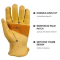 Leather Work Gloves For Men Yellow Cowhide Heavy Duty Safety Protective Driver Working Welding