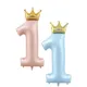 1pc 42inch Crown Pink Sky Blue One Number Balloons 1 Figure Helium Balloon 1st Birthday Party