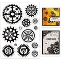 1 Sheet Mechanical Gears Clear Stamp Steampunk Silicone Clear Stamp Vintage Rubber Stamp 4.3 x 6.3