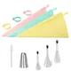 DIY Reusable Puff Cake Icing Piping Tip Silicone Pastry Bag Cream Cupcake Butter Tube Nozzle Decor