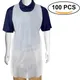 100Pcs White Disposable Cleaning Apron Transparent Easy Use Kitchen Aprons For Women Men Kitchen