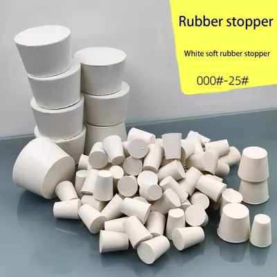 White Rubber Plug Test Tube Flask Water Pipe Sealing Plug White Rubber Plug Blind end Rubber Plug Sealing Floor Drain
