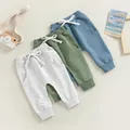 Baby Boys Sweatpant Elastic Waist Drawstring Solid Spring Fall Jogger Trousers with Pockets for